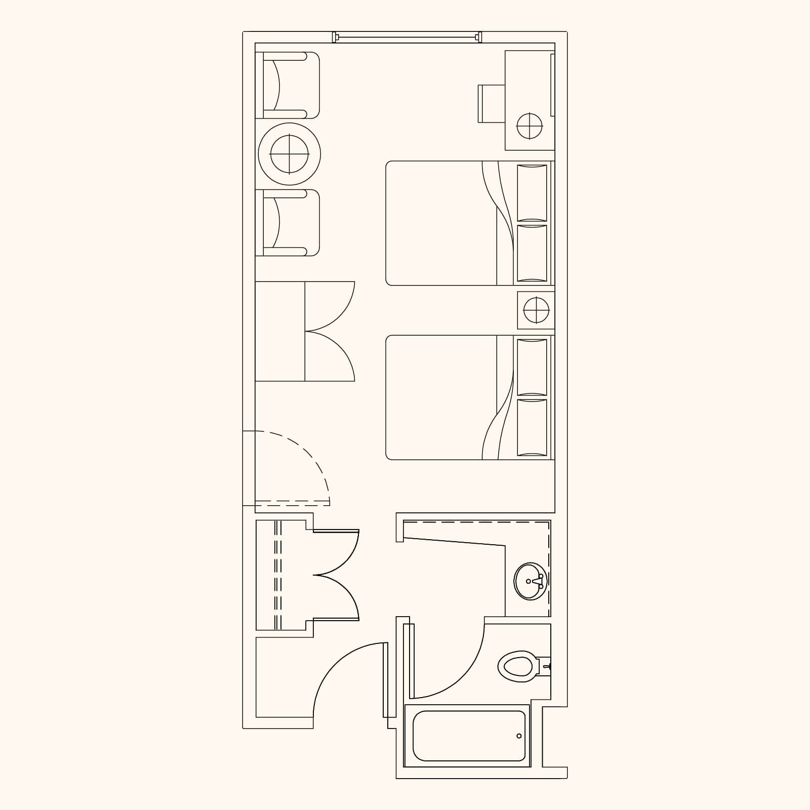 Standard Queen Room Floorplan